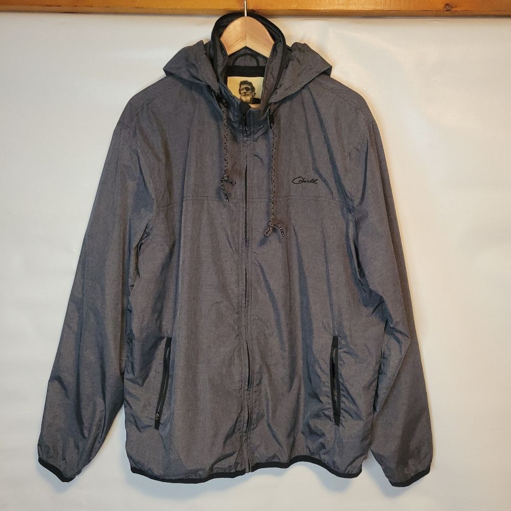 O'Neill Men's Gray Hooded Windbreaker Jacket